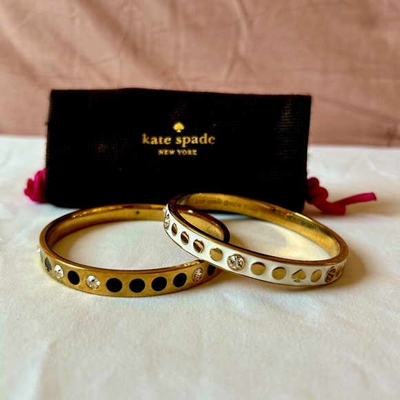 kate spade Jewelry - Kate Spade Gold and Black Dot Bracelet Set